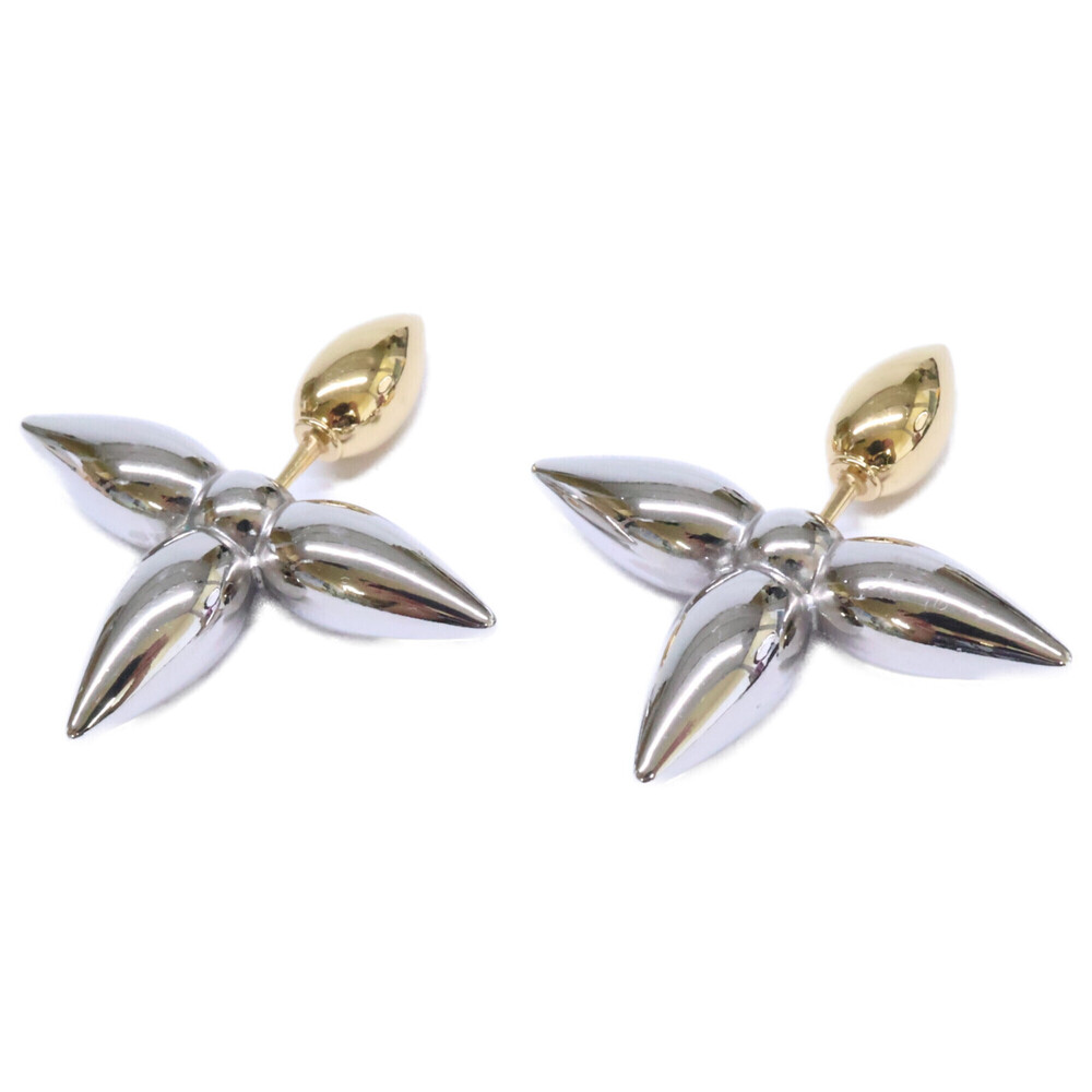 LOUIS VUITTON M80268 Boucles d'Oreilles Louisette Earrings, Silver and Gold C...